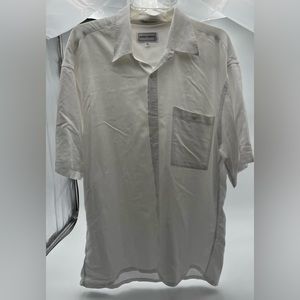 Mario Ferrari Men White Short Sleeve Button Down Shirt L